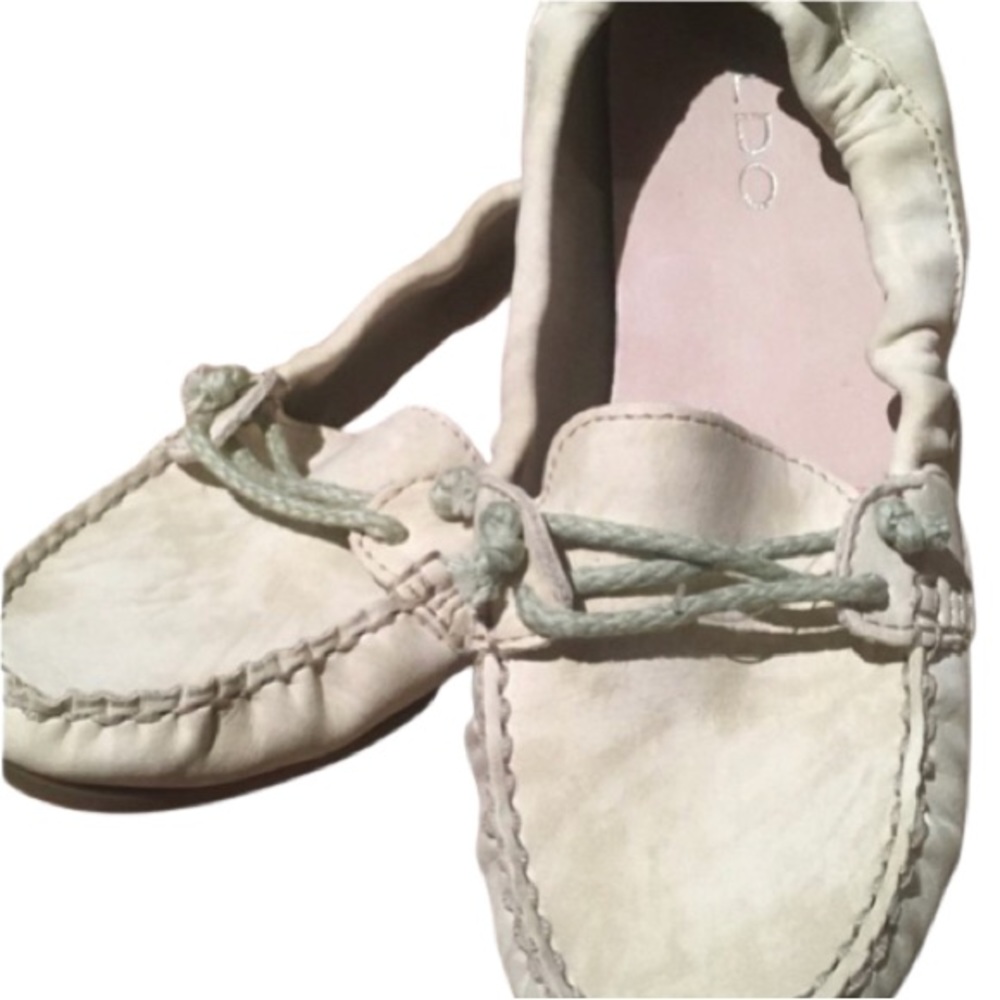 New Aldo 7 White Beige Loafers Shoes Boat Slip On Walking Flats Comfortable